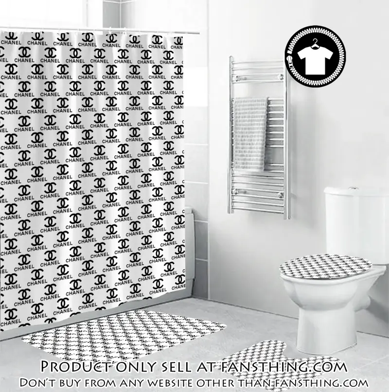 Chanel whie small logo fashion luxury brand bathroom set home decor fst4752883